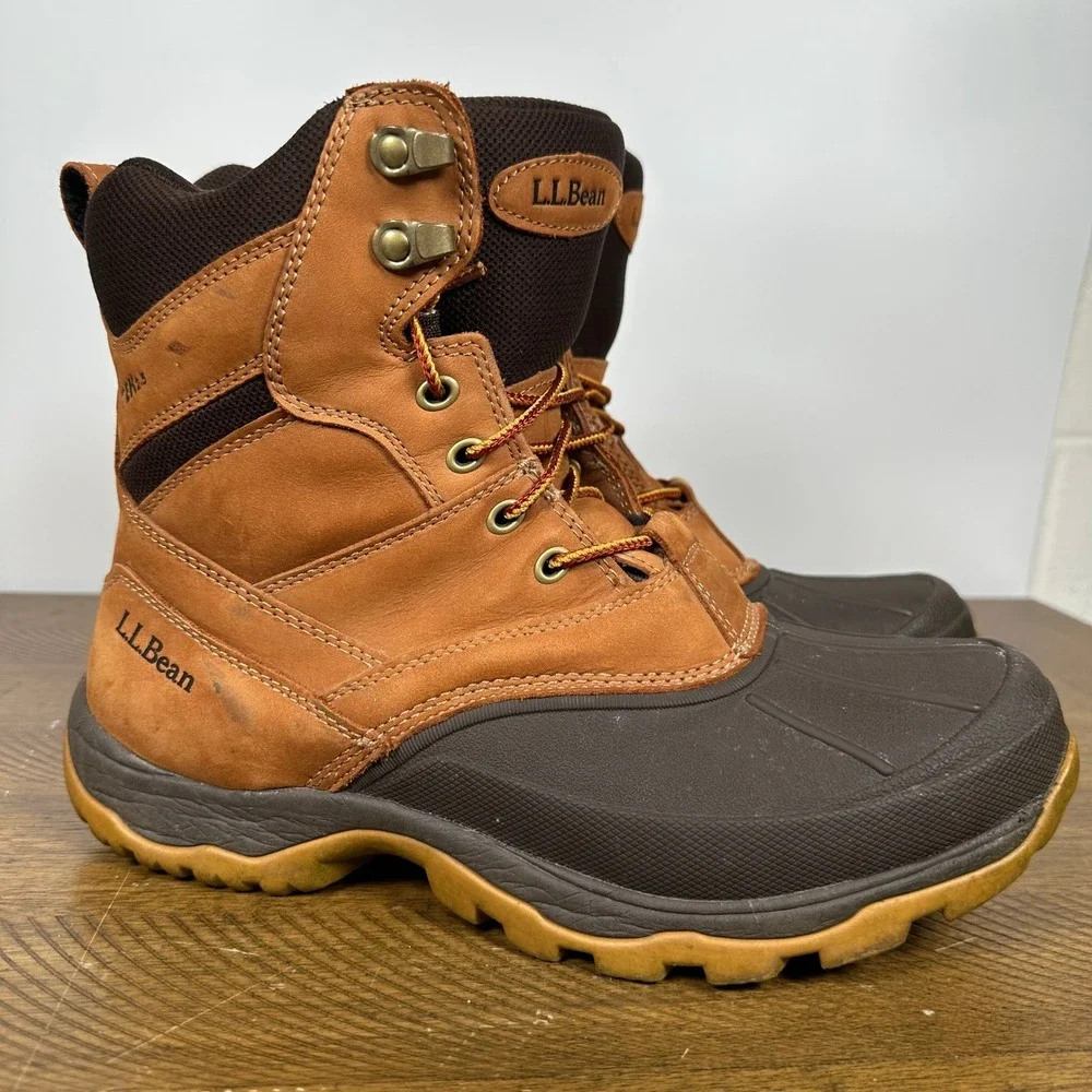 LL Bean Boots Mens 9 Brown Storm Chaser Tek 2.5 Waterproof Hiking Hunting Snow